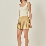 Pleats Detailed Mini Skort