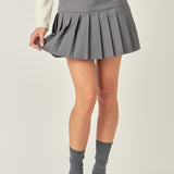 Pleats Detailed Mini Skort
