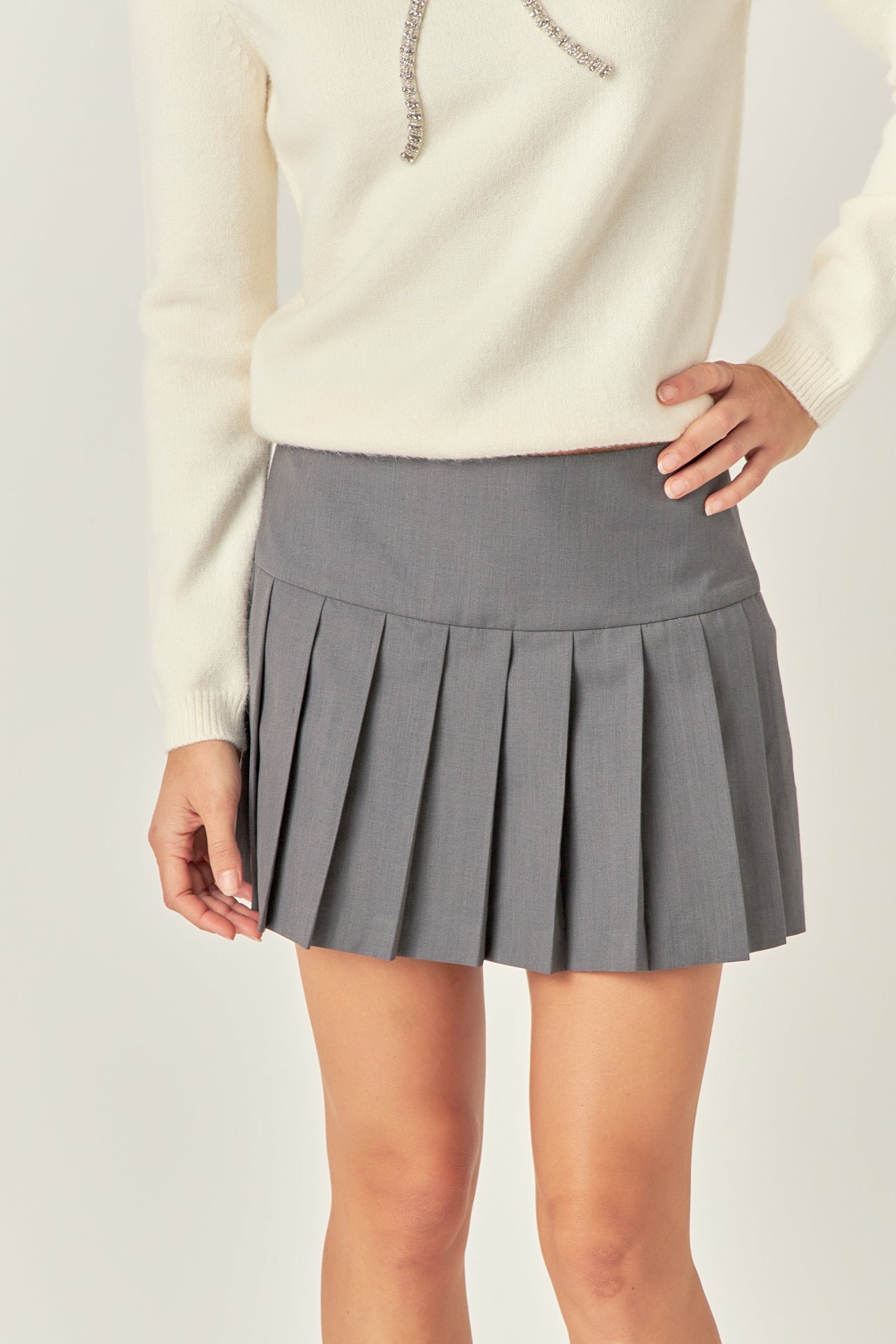 Pleats Detailed Mini Skort – English Factory