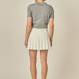 Pleats Detailed Mini Skort