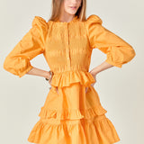Smocking Detail Mini Dress