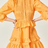 Smocking Detail Mini Dress