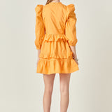 Smocking Detail Mini Dress