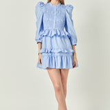 Smocking Detail Mini Dress
