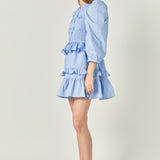 Smocking Detail Mini Dress
