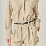 Long Sleeve Collared Romper