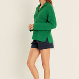 High-waisted Cuffed Shorts in Navy