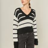 V-neck Striped Sweater