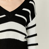 V-neck Striped Sweater