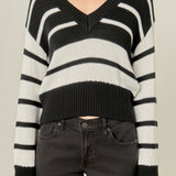V-neck Striped Sweater