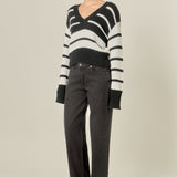 V-neck Striped Sweater