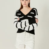 V-neck Striped Sweater