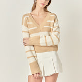 V-neck Striped Sweater