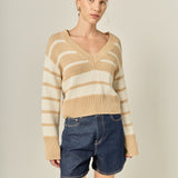 V-neck Striped Sweater