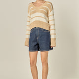 V-neck Striped Sweater