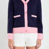 Contrast V-neck Cardigan