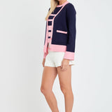 Contrast V-neck Cardigan