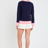 Contrast V-neck Cardigan