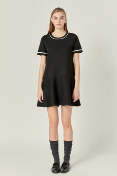 Knit Contrast Mini Dress