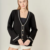 Knit Contrast Cardigan