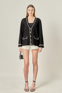 Knit Contrast Cardigan