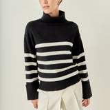 Turtle Neck Stripe Sweater