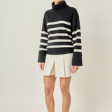 Turtle Neck Stripe Sweater
