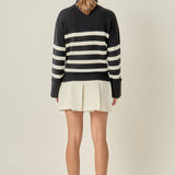 Turtle Neck Stripe Sweater