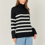 Turtle Neck Stripe Sweater