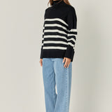 Turtle Neck Stripe Sweater