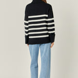 Turtle Neck Stripe Sweater