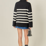 Turtle Neck Stripe Sweater