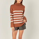 Turtle Neck Stripe Sweater