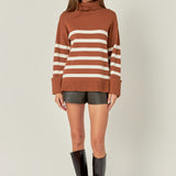 Turtle Neck Stripe Sweater