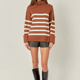 Turtle Neck Stripe Sweater
