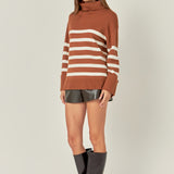 Turtle Neck Stripe Sweater
