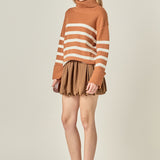 Turtle Neck Stripe Sweater