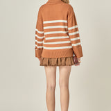 Turtle Neck Stripe Sweater