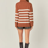 Turtle Neck Stripe Sweater