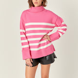 Turtle Neck Stripe Sweater