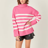 Turtle Neck Stripe Sweater