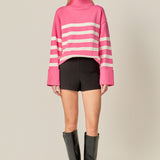 Turtle Neck Stripe Sweater