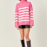 Turtle Neck Stripe Sweater