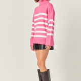 Turtle Neck Stripe Sweater