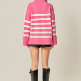 Turtle Neck Stripe Sweater