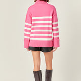 Turtle Neck Stripe Sweater