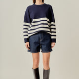 Stripe Round Neck Sweater