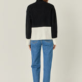 Bicolor High Collar Sweater