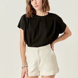 Pleated Short Sleeve T-Shirt