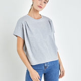 Pleated Short Sleeve T-Shirt